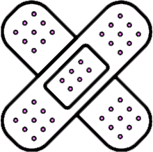 two overlapping band-aids creating an x